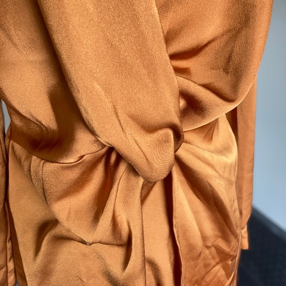 Forever 21 | Twist-Front Silky Dress - 8, Orange - Picture 8 of 13